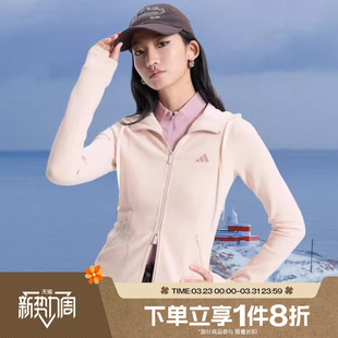 滔搏adidas阿迪达斯女子针织运动休闲健身夹克连帽外套KH2701