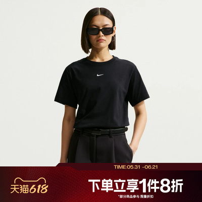 滔搏NIKE耐克女子圆领宽松运动休闲舒适短袖T恤IH7602-010