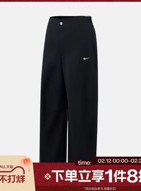 滔搏NIKE耐克女子九分裤刺绣小勾厚实梭织休闲长裤HV2087-010