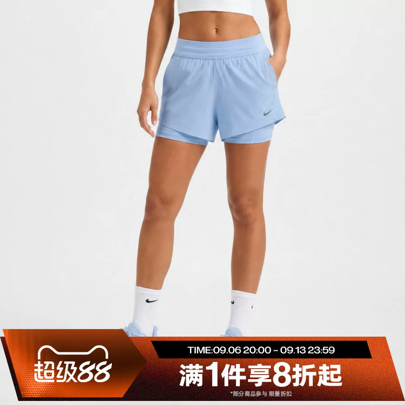 滔搏NIKE耐克女子SWIFT梭织健身跑步训练裤运动短裤HJ5377-468