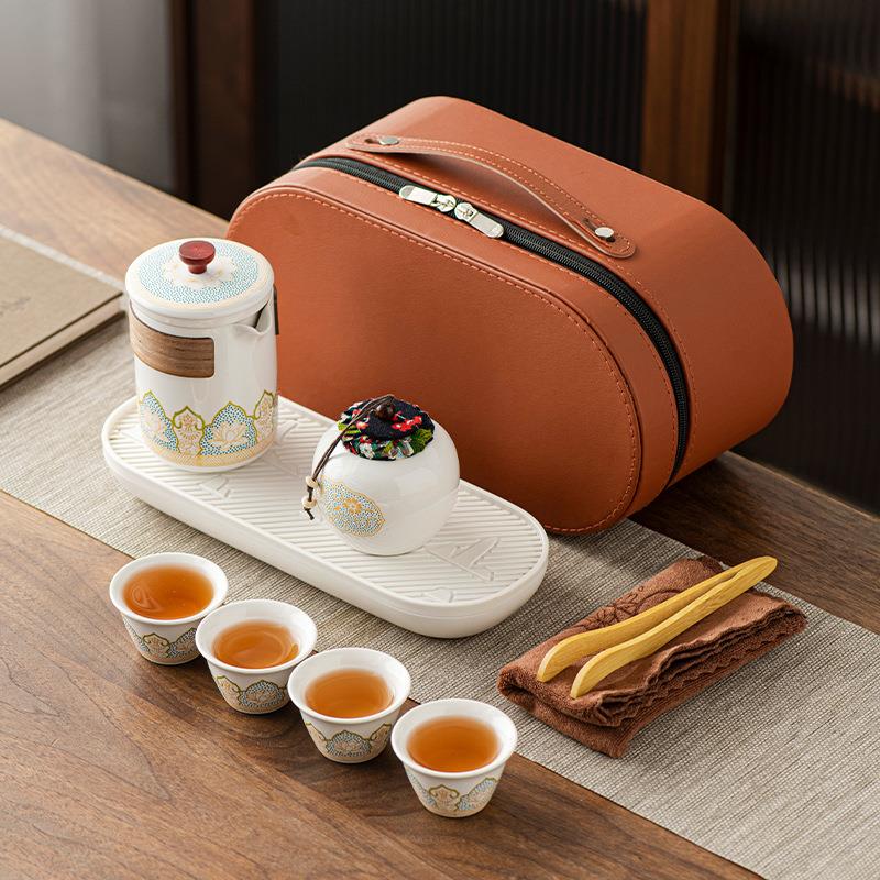 旅行茶具套装车载户外露营功夫茶具便携式快客杯泡茶壶商务送礼品