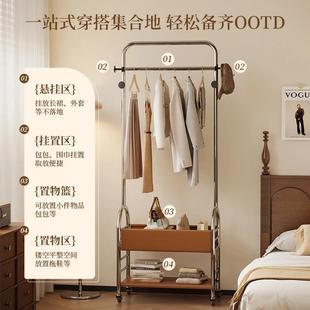 皮兜衣帽厅架轻奢移动双层衣帽EUS架挂衣服架可子卧室客落地晾式