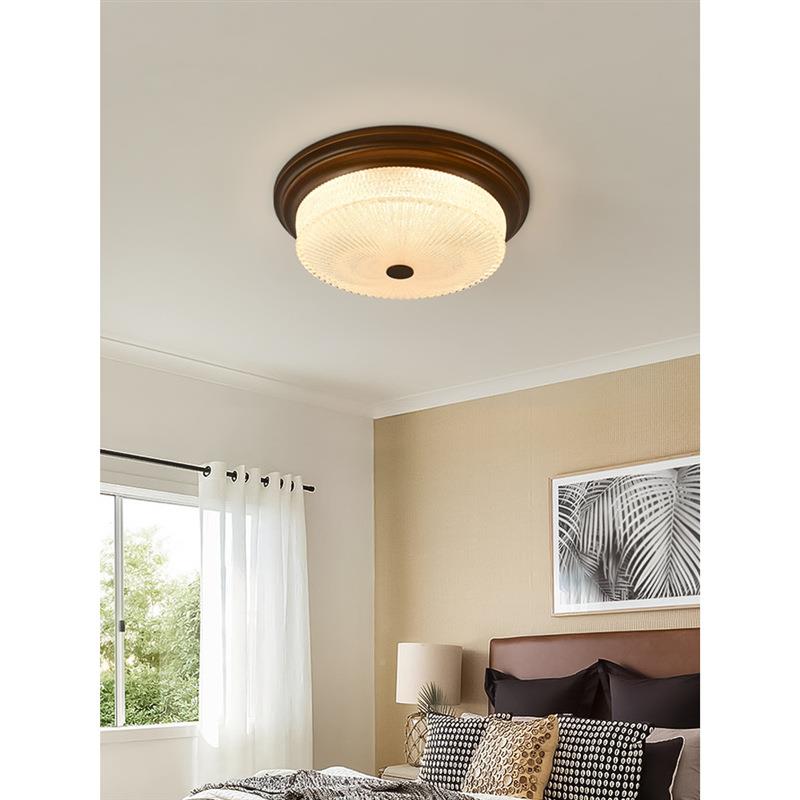 美式古复LED吸顶灯主713卧室房间灯阳过道走廊玄关灯灯圆形欧式台