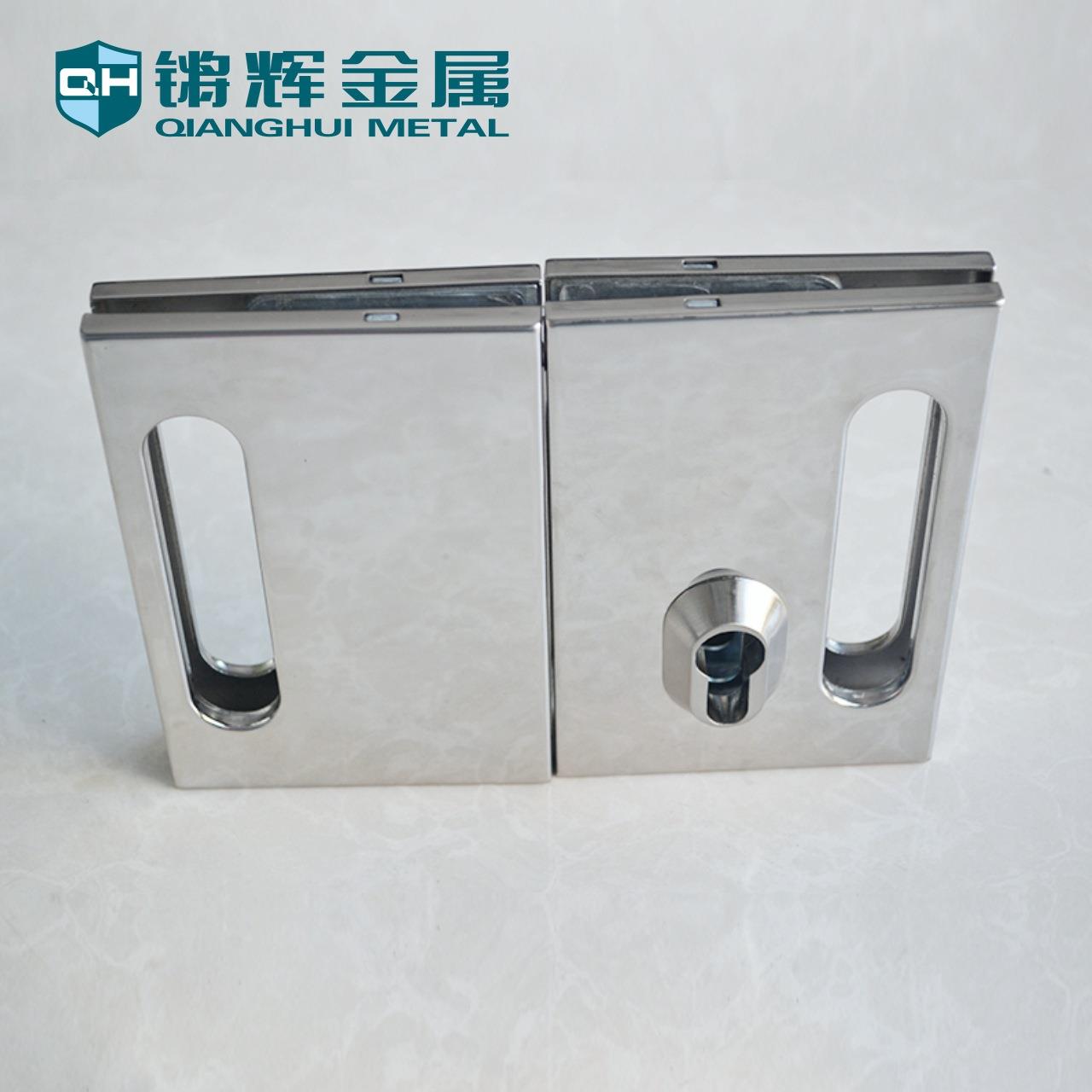 工厂36NMY7玻璃锁门通道芯门锁带锁移门锁不锈钢锁双开P玻璃门锁