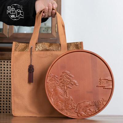 中式普洱茶饼包装盒空礼盒高档357克200克福鼎白茶饼空盒复古国风