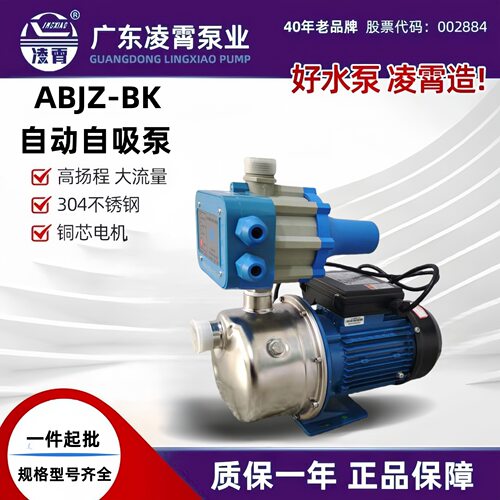 广东凌霄ABJZ-BK自动泵自吸泵不锈钢小型家用自来水增压泵井水泵