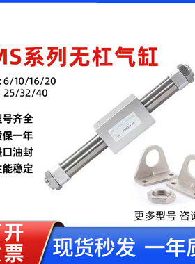 亚德客型磁偶式无杆气缸RMS6/10/16/20/25/32/40X50X100X200X500S