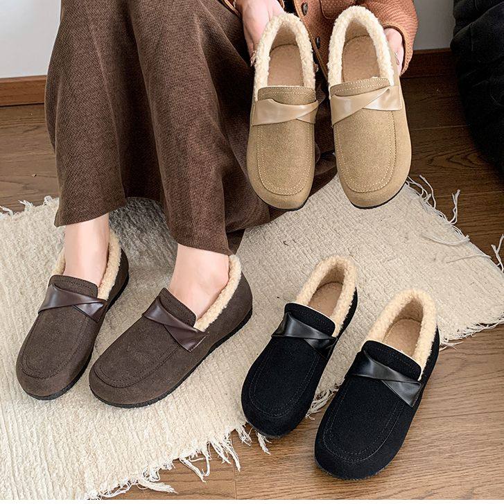 豆豆鞋女2025新款加绒保暖防滑毛毛鞋秋冬平底鞋软底懒人一脚蹬,女鞋,棉鞋,淘宝优惠券,粉丝福利购,淘宝优惠卷