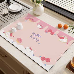 2025新款厨房专用沥水垫卡通水龙头台面吸水垫可定制隔热防滑垫子