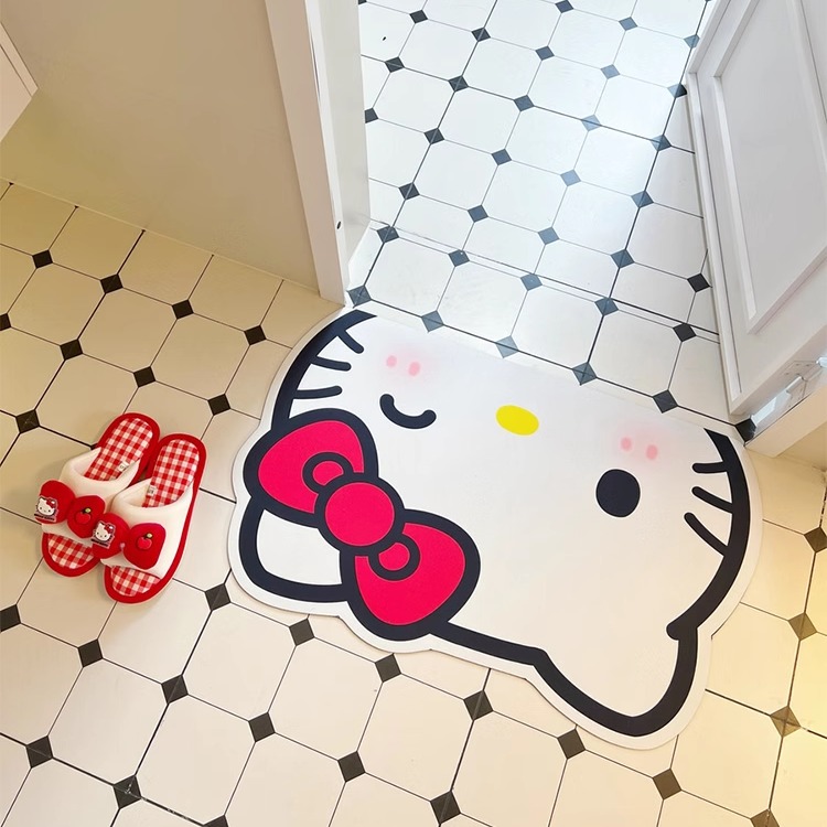 hellokitty可爱猫咪浴室吸水脚垫卫生间门口耐脏防滑门垫吸水地垫