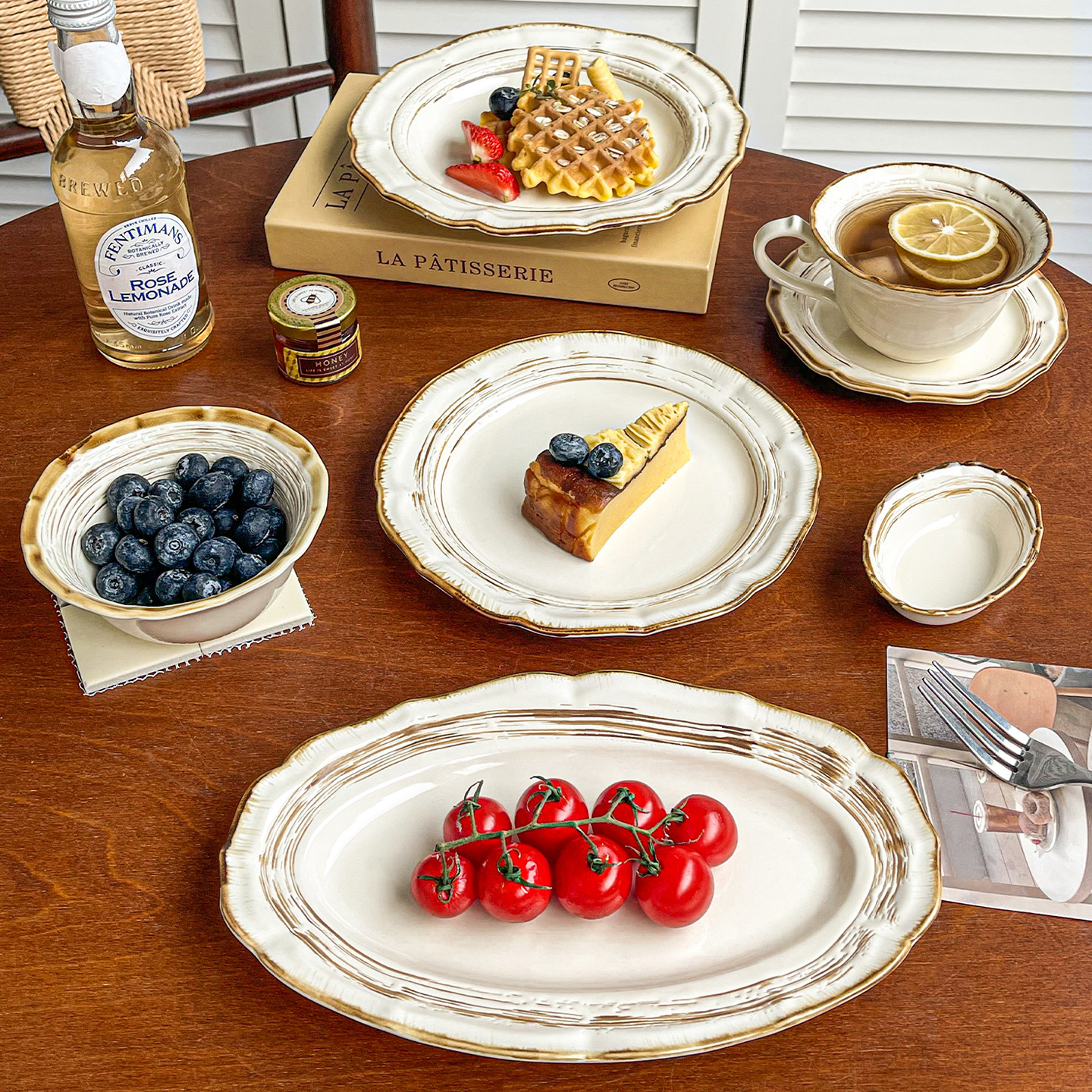 复古窑变碗盘餐具高级感小众菜盘子家用米饭碗陶瓷汤面碗创意碗碟,餐饮具,盘,淘宝优惠券,粉丝福利购,淘宝优惠卷