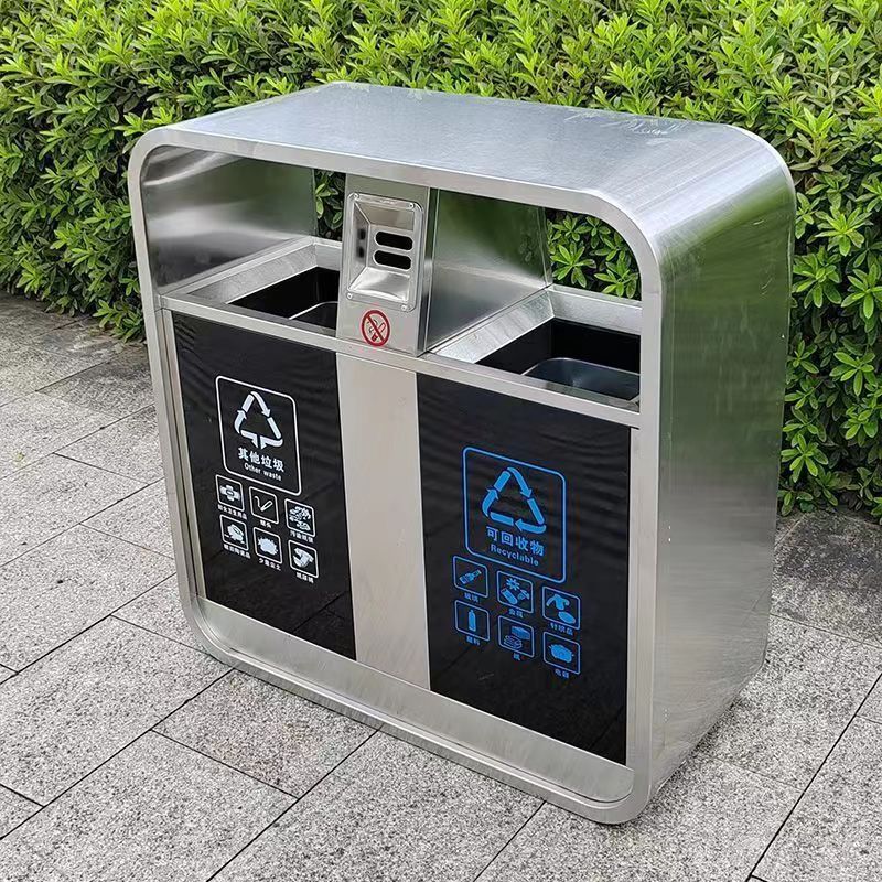 户外垃圾桶不锈钢分类果皮箱市政街道公园商用室外大号环卫垃圾箱
