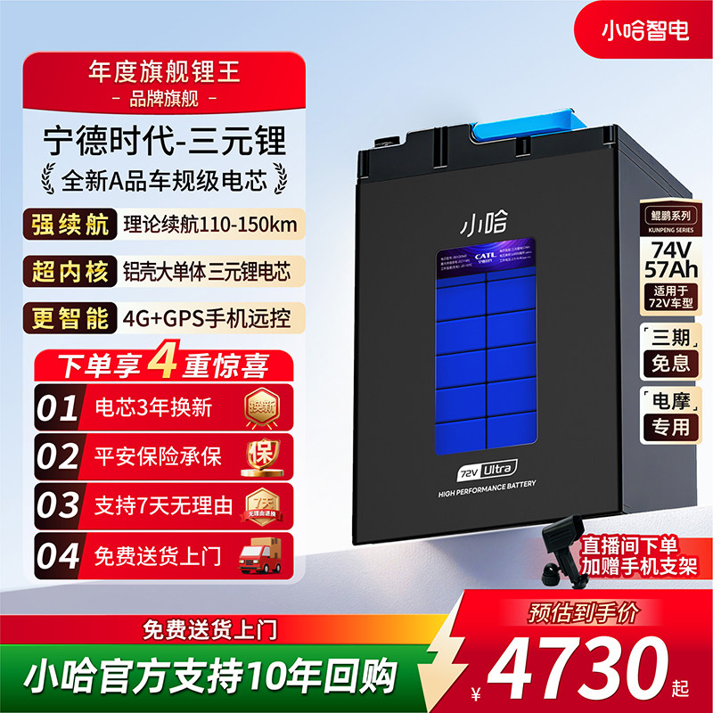 小哈宁德时代72V57AH电摩锂电池图片