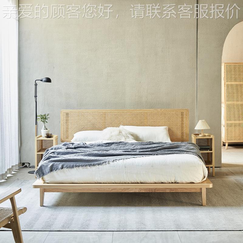 天创然印尼藤编床约现代意卧室大TC-512简日式民宿客栈酒店实木双