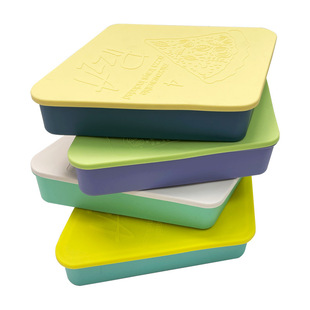 三角披萨盒分隔密封便当盒可重复使用保鲜盒三明治披萨硅胶打包盒