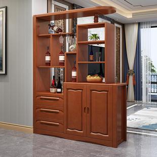 客厅玄关柜门厅装 实木间厅柜酒柜现代中式 饰隔断柜屏风双面储