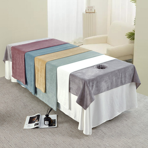 加厚冬季保暖纯色宝宝绒水晶绒美容院专用按摩spa床床单白色