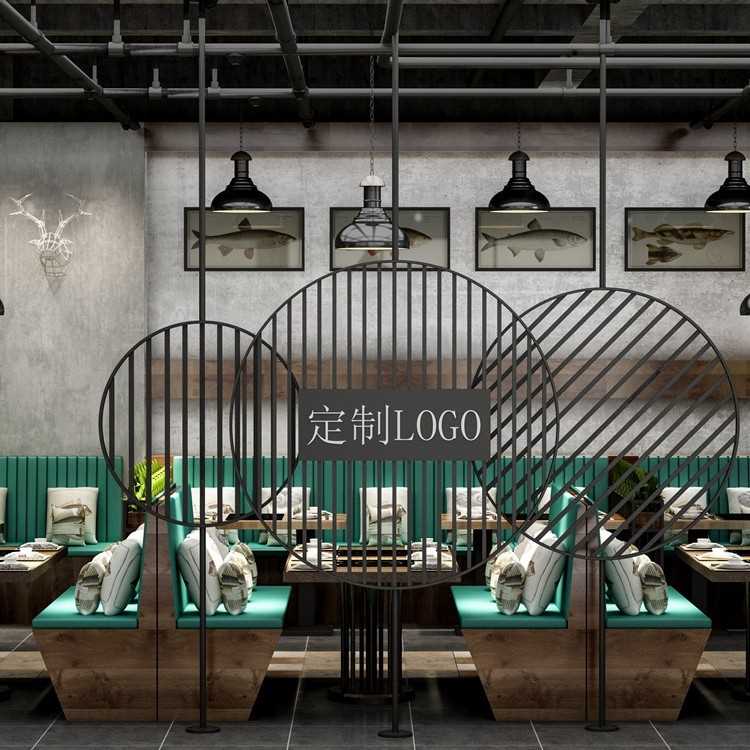 铁艺屏风隔断墙现代简约餐厅客厅装饰玄关活动隔断酒店办公室隔断