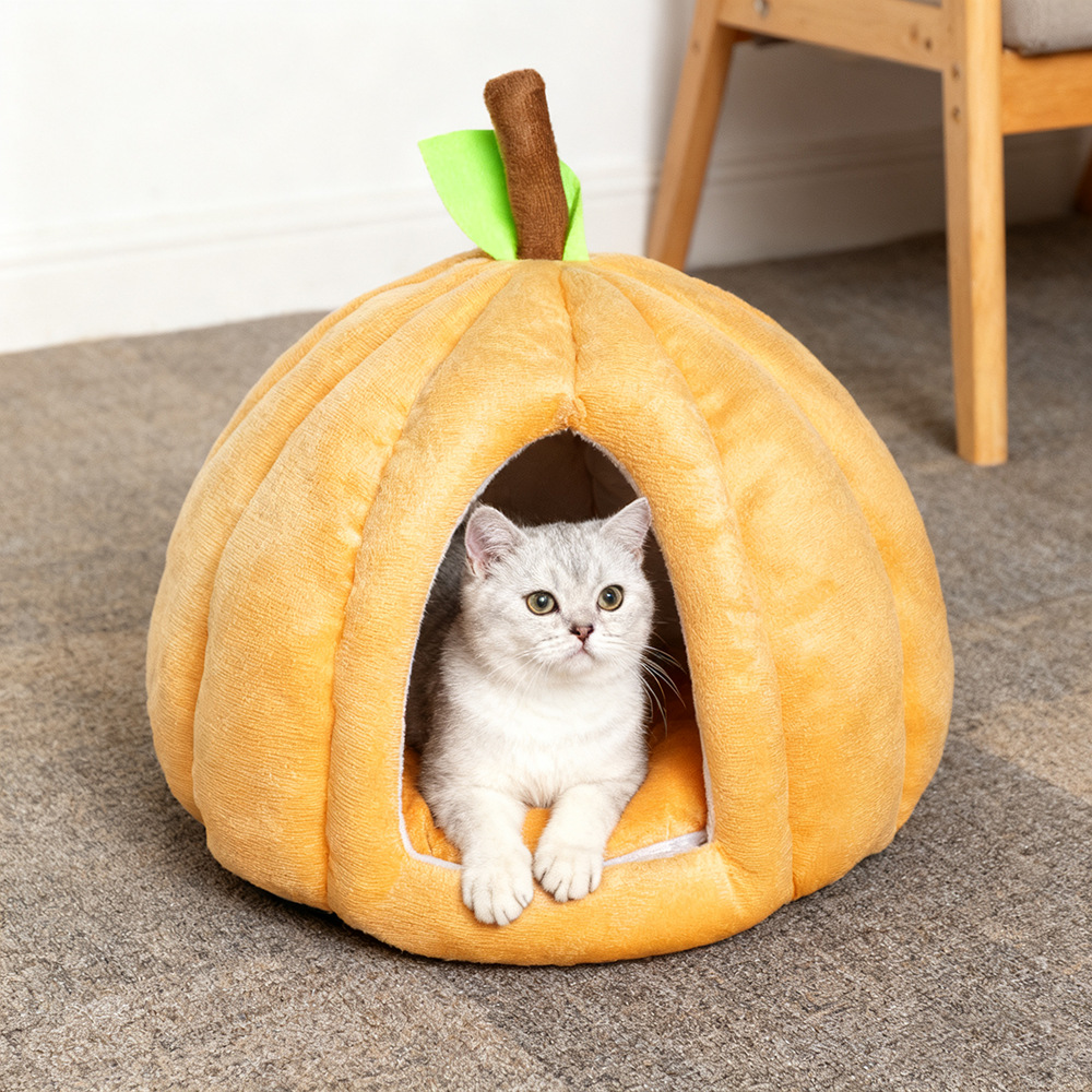南瓜款宠物猫窝狗窝冬季保暖加厚全包围垫子四季全封闭网红用品
