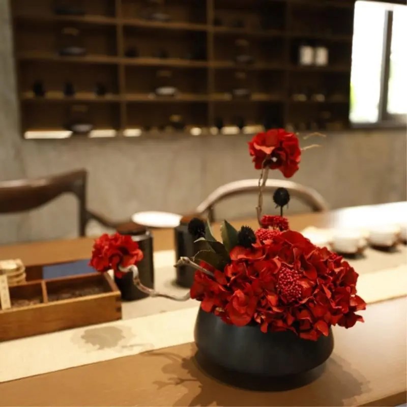 AAA级永生花花束绣球龙柳真花干花原创手工客厅边几餐桌装饰摆件