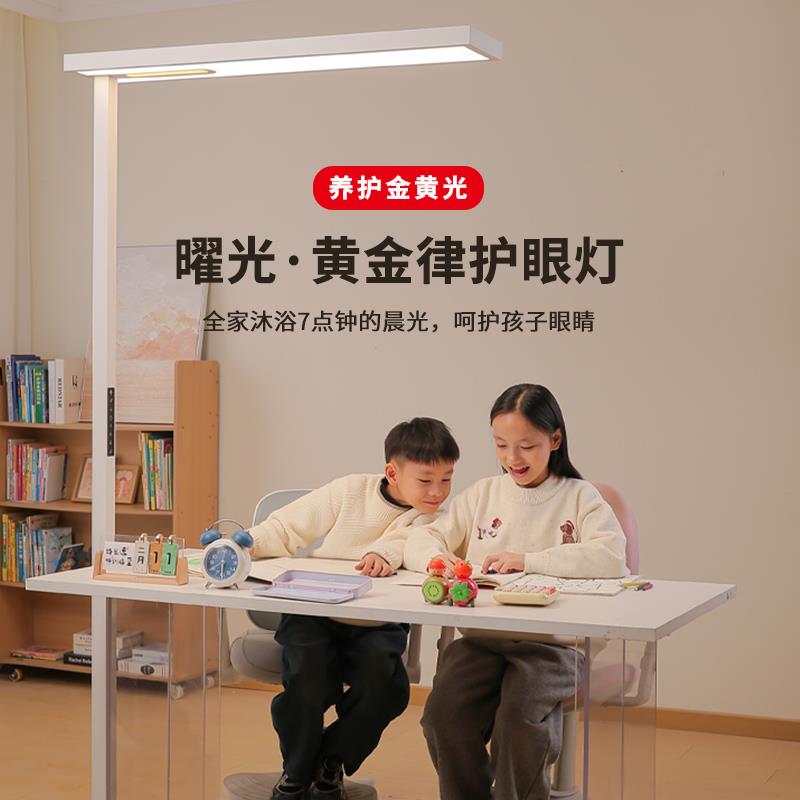 庆溢照明全光谱大路灯护眼灯学习专用落地灯极简风防眩阅读台灯