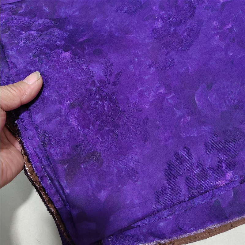 夏季全人丝薯莨香云纱布料花萝提花旗袍裙子套装裤子上衣服装面料