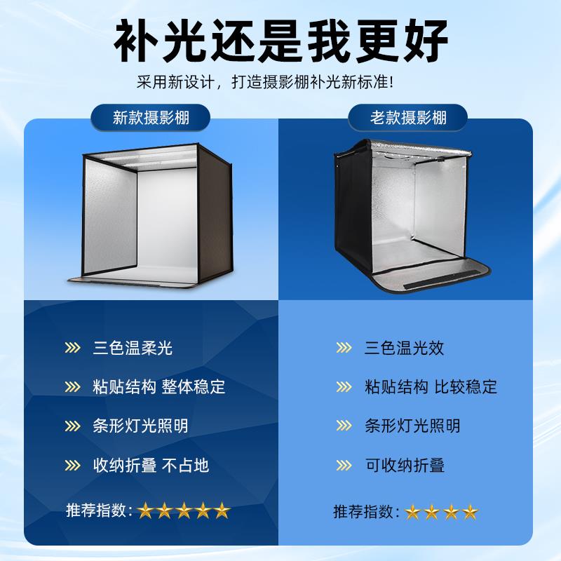 小型摄影棚拍照灯箱静物拍摄设备折叠led无影棚电商产品道具背景