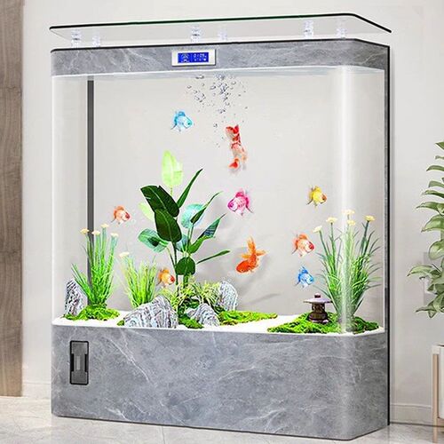 鱼缸客厅2024新款靠墙一体成型大型生态免换水族箱智能落地金鱼缸