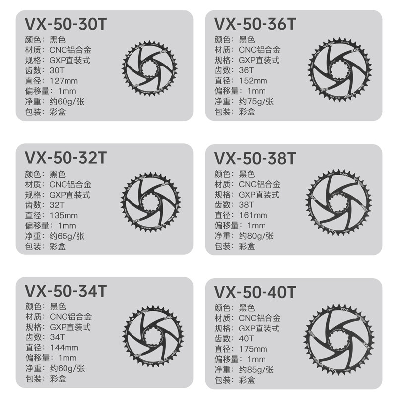 登山车自行车GXP正负齿碟片 直装速联SRAM大齿盘齿单速碟片改装配图片