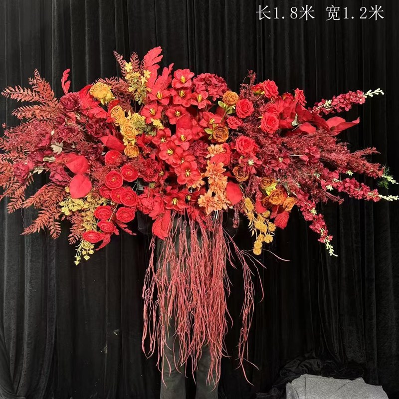 森系挂花仿真花路引花假花花艺场景布置婚礼婚庆造景白色绿色装饰