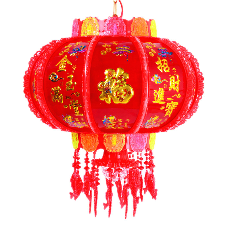 大门元旦旋转灯笼乔迁阳台七彩led跑走马灯笼电红发光新年挂装饰