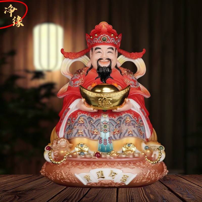 汉白玉财神爷家用摆件神像新款文财神范蠡像比干财神爷像招财摆件