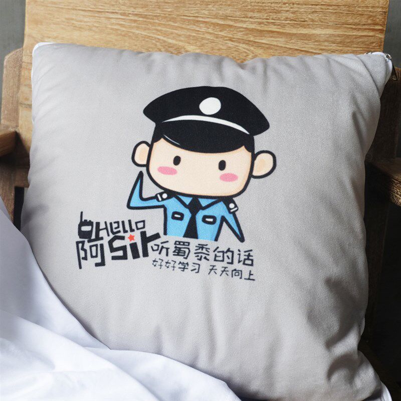 叱咤小警人物系列多功能超柔软短毛绒男女警抱枕被午睡枕空调被子