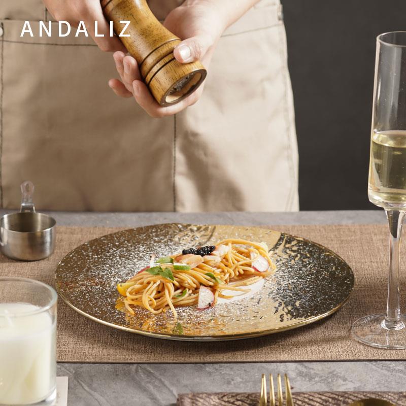 Andaliz 山水盘子高级感西餐盘轻奢陶瓷平盘家用欧式牛排餐盘菜盘