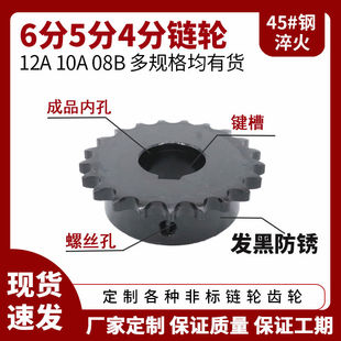 6分5分4分单双排工业链轮齿轮配08B10A12A428链条不锈钢定制定做