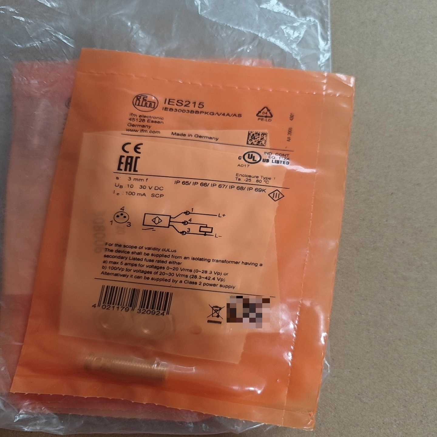 德国IFM易福门IES215电感式接近开关传感器IE~询价
