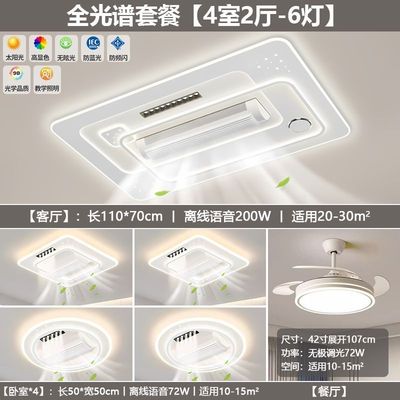 风扇灯2025年新款简约现代卧室客厅灯一体无叶电风扇吸顶照明灯具