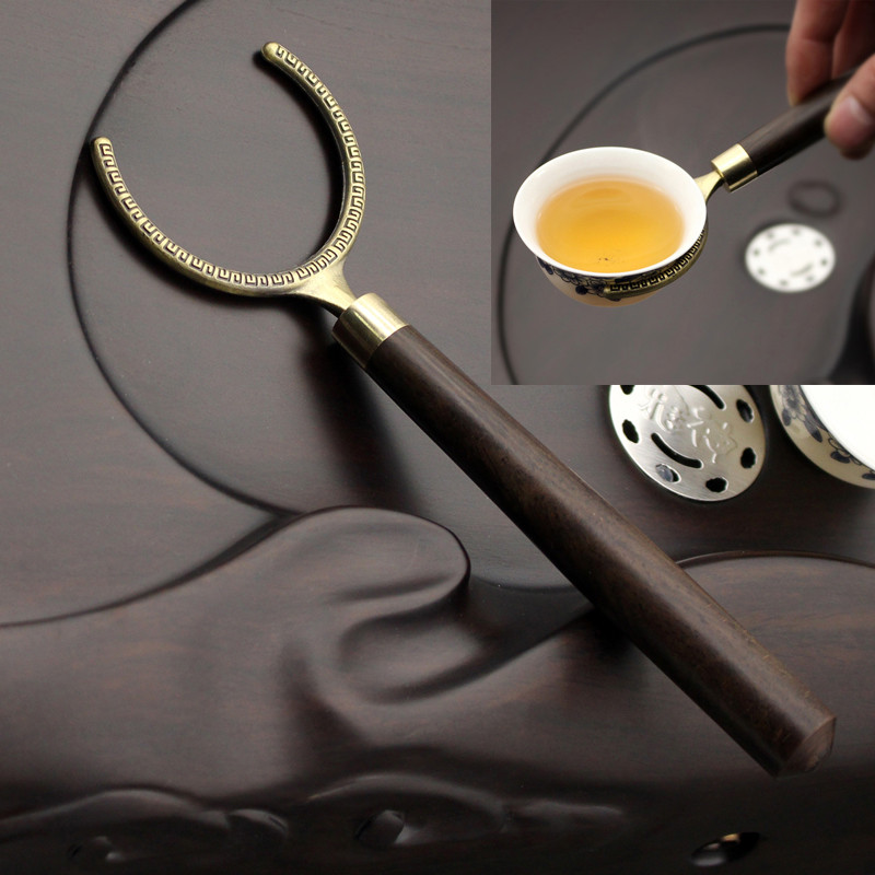 黑檀木茶杯叉茶夹杯托金属镊子不锈钢茶夹子功夫茶具夹茶道零