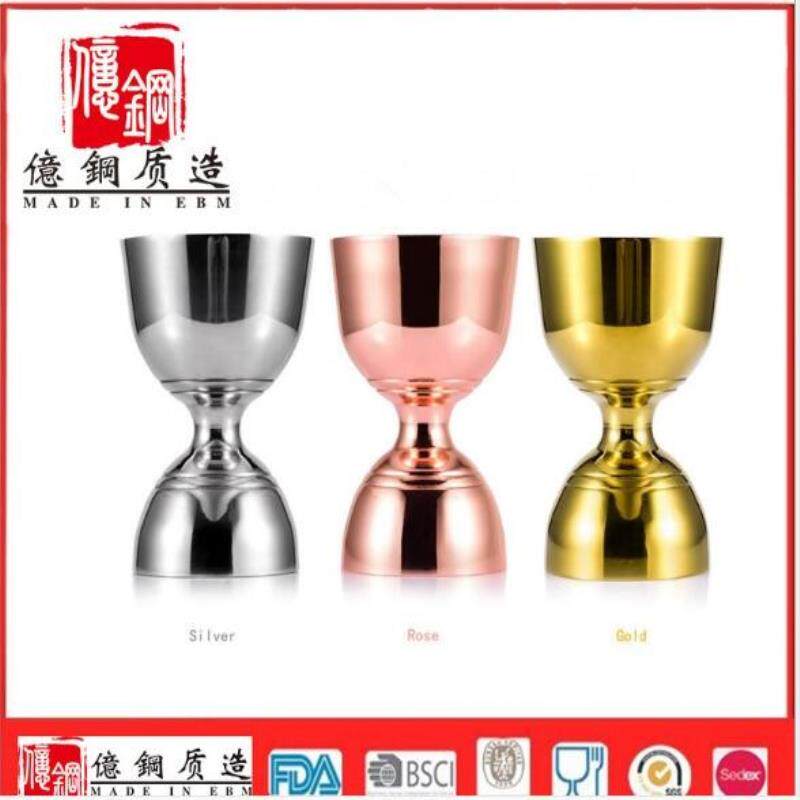 出口304不锈钢印第安士量杯3060m双头l盎司刻度量酒分酒器Jigger - 实物图