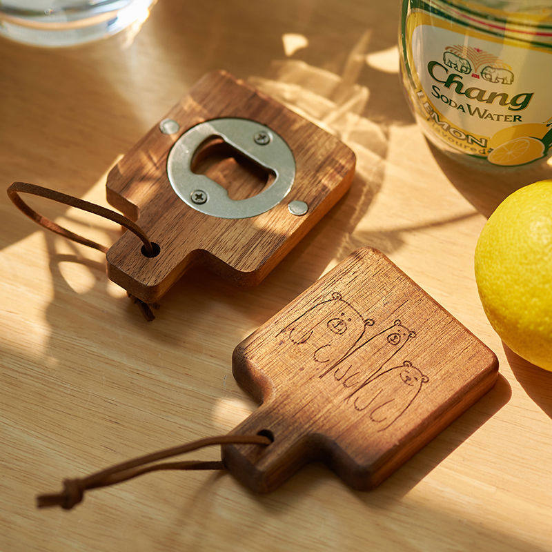 肆月创意可爱开瓶器相思木磁吸啤酒汽水启瓶器高颜值家用开盖