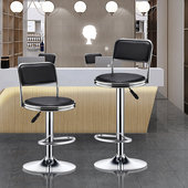 现代吧台椅家用高凳子靠背前台椅子简约轻奢高脚凳酒吧椅升降吧凳