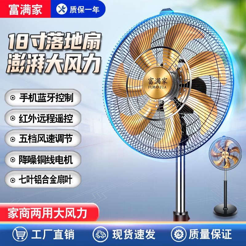 落地式大功率工业强力大风量宿舍电风扇落地扇家用超静音2025