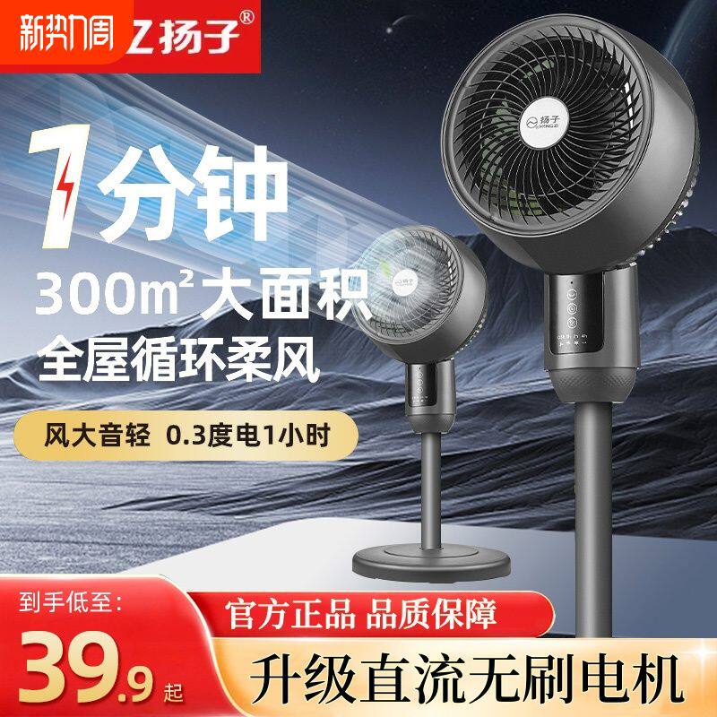 扬子空气循环扇新款家用大风力办公室宿舍静音台立两用落地电风扇