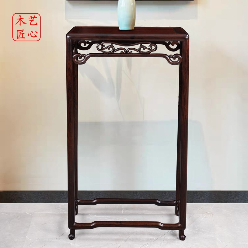 黑檀紫光檀花架实木置物架明式花几架客厅落地式阳台花盆盆景架子