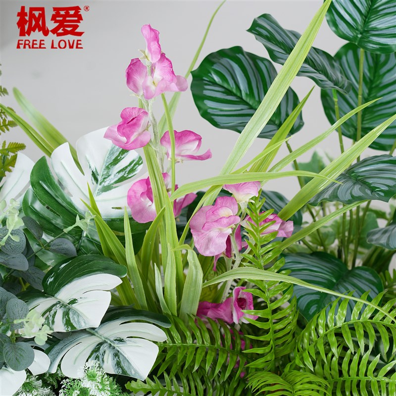 仿真绿植套装组合假花仿真花卉隔断花槽花箱售楼部餐厅装饰花草