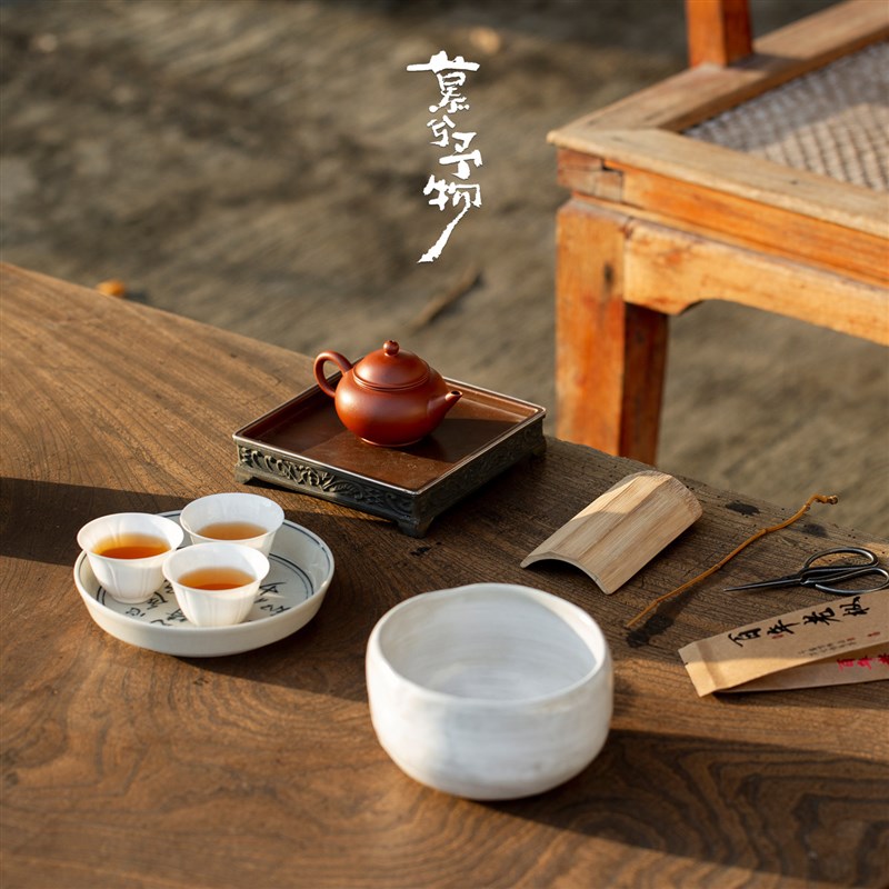 慕兮手拙粉引建水陶瓷茶洗杯洗家用泡茶茶渣废水缸新中式桌面水盂
