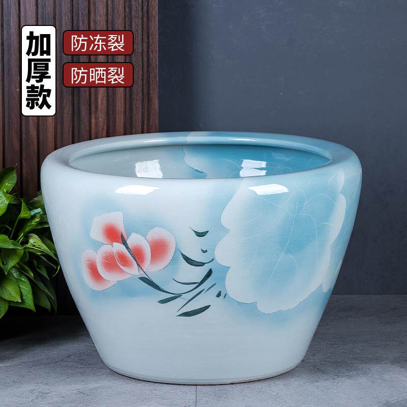 景德镇陶瓷大缸古法鱼缸家用造景吸水石养鱼荷花盆缸水缸大型庭院