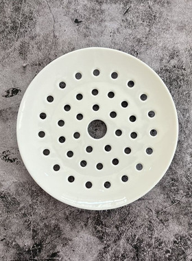 陶瓷多孔蒸盘蒸海鲜创意商用饺子盘盘圆形蒸碟蒸鱼蒸包子沥水盘子