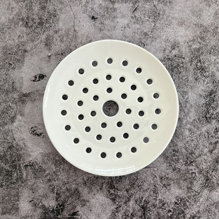 陶瓷多孔蒸盘蒸海鲜创意商用饺子盘盘圆形蒸碟蒸鱼蒸包子沥水盘子