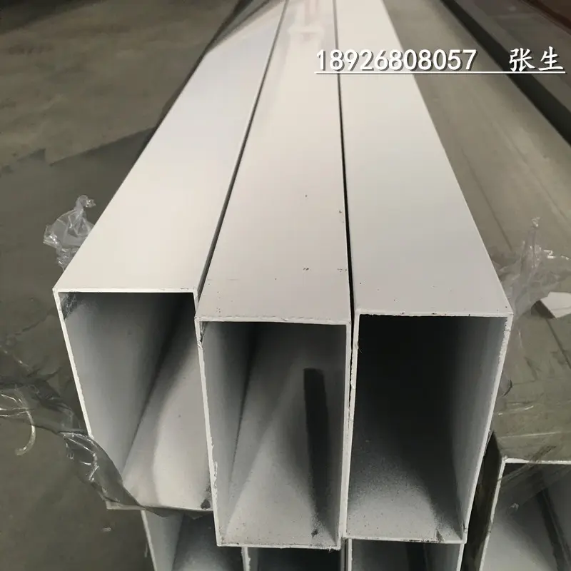现货喷涂白色铝合金方管矩形管铝方管扁管100*44*1.2mm装饰铝方通